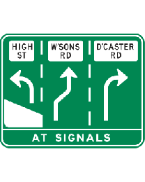 Traffic Instruction Sign - Both Added Lane and Destinations 