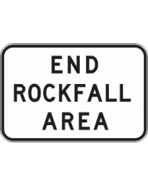 End Rockfall Area Sign