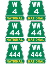 Kilometre Plate National Sign