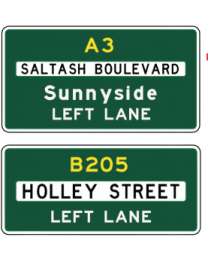 Second Advance Exit-Lane Sign
