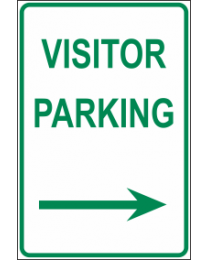 Visitors Parking  On Left Sign