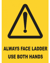 Always Use Ladder Use Both Hands Sign