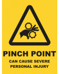 Pinch point Can Cause Severe Personal Injury Sign