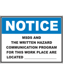 MSDS And The Written Hazard Communication Program For This Place Are Located .....