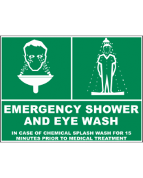 Emergency Shower And Eye Wash  Sign
