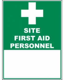 Site First Aid Personnel Sign