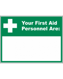Your First Aid Personnel Area Sign