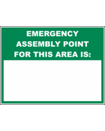 Emergency Assembly Point For This Area  Sign