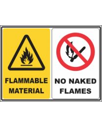 Flammable Materials No Naked Flames Sign