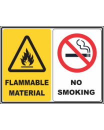 Flammable Materials No Smoking  Sign