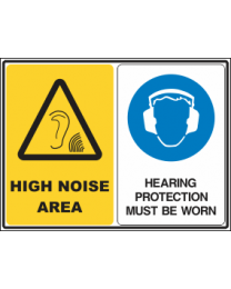 High Noise Area Hearing Protection Must Be Worn Sign