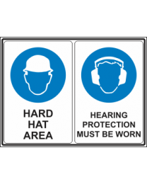 Hard Hat Area Hearing Protection Must Be Worn Sign