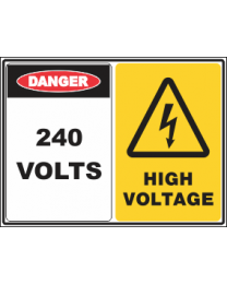 240 Volts High Voltage Sign