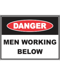 Men Working Below Sign