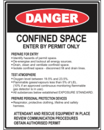 Confined Space ..Entry By Permit Only Sign