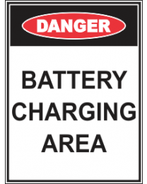 Battery Charging Area Sign