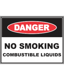 No Smoking Combustible Liquids Sign