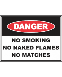 No Smoking No Naked Flames No Matches Sign