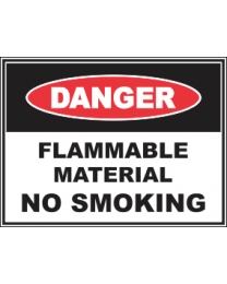 Flammable  Material No Smoking Sign