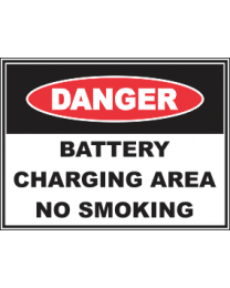 Battery Charging Area No Smoking  Sign