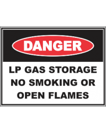 LPG Gas Storage No Smoking Or Open Flames Sign