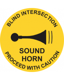 Blind Intersection Sound Horn Proceed With Caution Sign