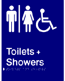 Toilets + Showers Sign