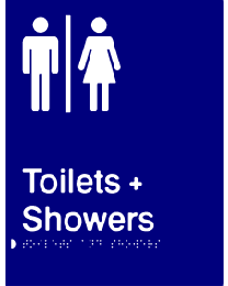 Toilets + Showers Sign