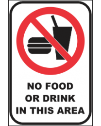 No Food Or Drink In This Area  Sign