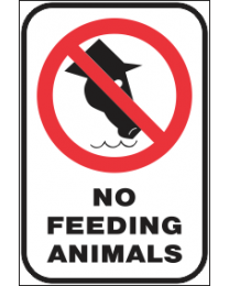 No Feeding Animals Sign