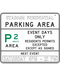 Event Parking Area Sign