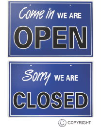 Open Closed Plastic Sign 