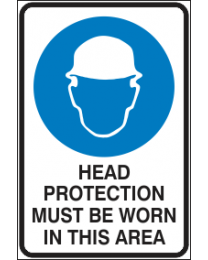 Head Protection Must Be Worn In This Area Sign
