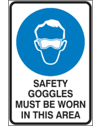 Safety Goggles Must be Worn In This area Sign