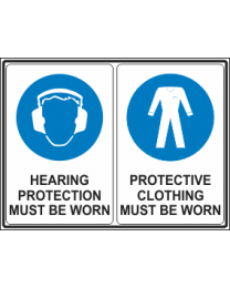 Hearing Protection Must be Worn - Protective Clothing Must be Worn Sign