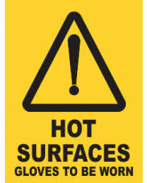 Hot Surfaces Gloves to Be Worn sign