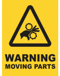 Warning Moving Parts Sign