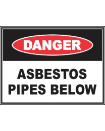 Asbestos Pipes Below Sign