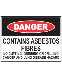 Contains Asbestos Fibres Sign