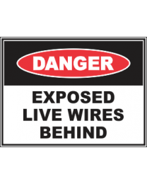 Exposed Live Wires Behind Sign