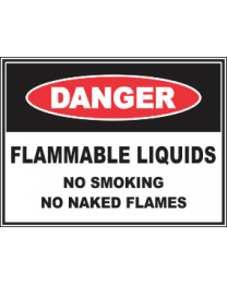 Flammable Liquids NO Smoking No Naked Flames Sign