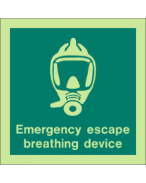 Emergency escape Breating Device Sign