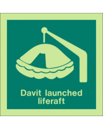 Davit Launched Liferaft Sign