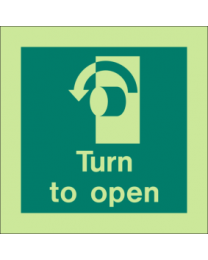Turn To Open (Left Side) Sign