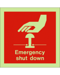 Emergency Shut Down Sign