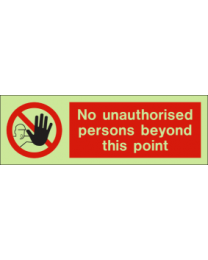 No Unauthorised Persons Beyond This Point IMO Sign