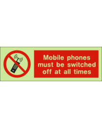 Mobile Phones Must Be Switched Off At all Times IMO Sign