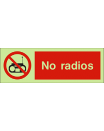 No Radios Sign