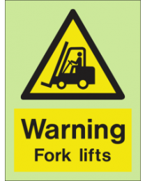 Warning-Fork lifts Sign