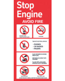 Stop Engine Avoid Fire Sign